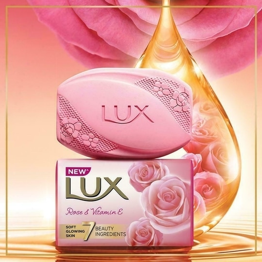 Lux Rose & Vitamin E Soft Glowing Skin Soap Bar 150 g (Pack of 3)