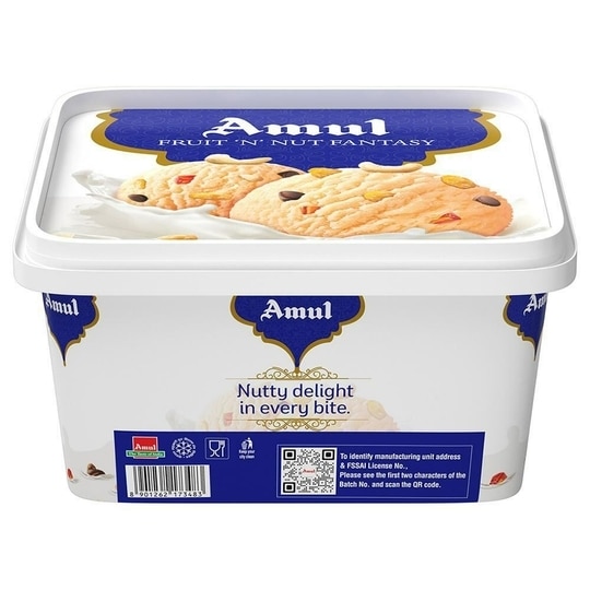 Amul Fruit 'N' Nut Fantasy Ice Cream 1 L (Tub)