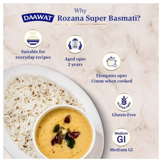 Daawat Rozana Super Dubar Basmati Rice 5 kg
