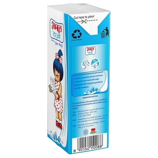 Amul Taaza Homogenised Toned Milk 200 ml