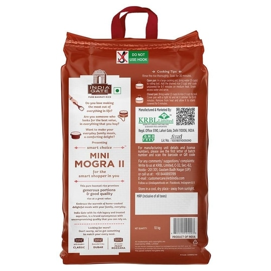 India Gate Mini Mogra-II Basmati Rice 10 kg