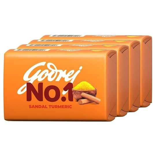 Godrej No.1 Sandal and Turmeric Bath Soap 150 g (Pack of 4)