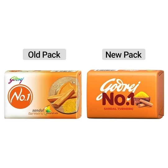 Godrej No.1 Sandal and Turmeric Bath Soap 150 g (Pack of 4)