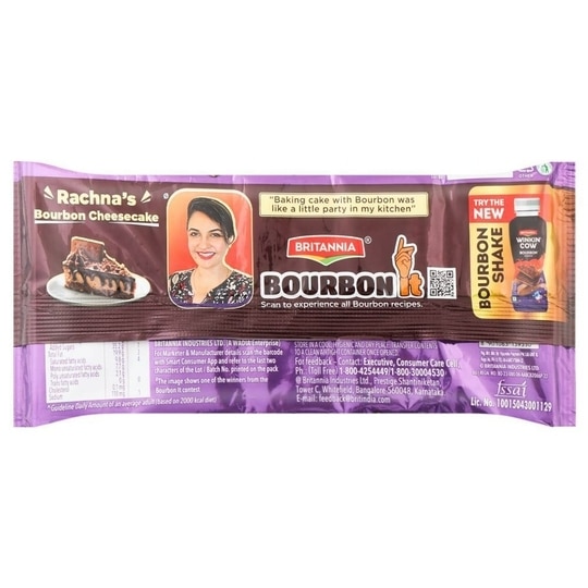 Britannia Bourbon Chocolate Cream Biscuit Chocolate 500 g