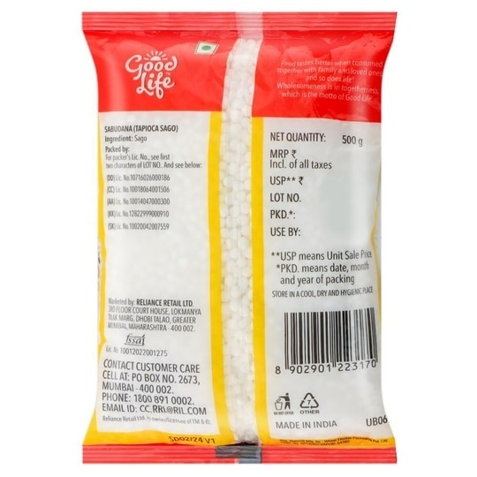 Good Life Big Sabudana / Sago 500 g