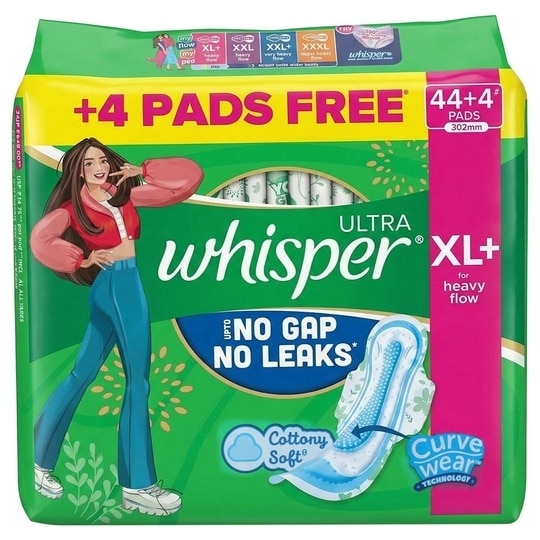 Whisper Ultra Sanitary Napkins with Wings - XL+ 48 N