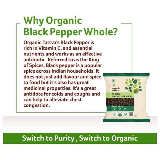 Organic Tattva Whole Black Pepper 100 g