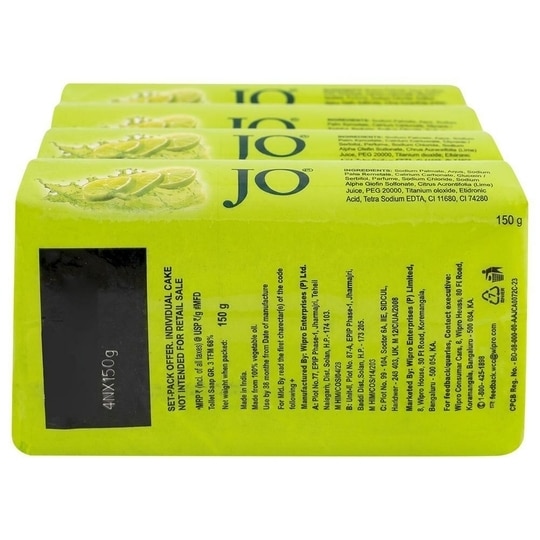 JO Lime Sparkling Fresh Soap with Glycerine 150 g (Pack of 4)