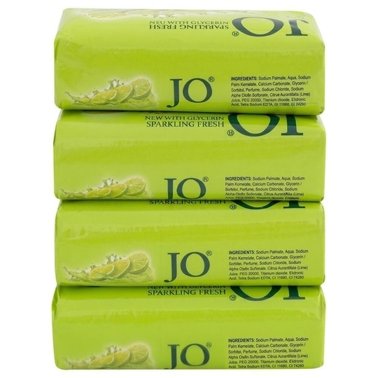 JO Lime Sparkling Fresh Soap with Glycerine 150 g (Pack of 4)