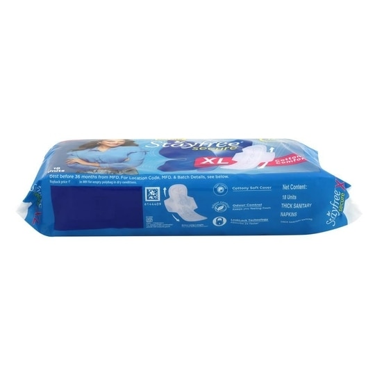 Stayfree Secure Cottony Sanitary Napkin with Wing XL 18 pads