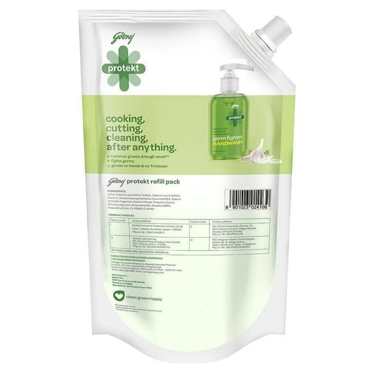 Godrej Protekt Germ Fighter Lime & Eucalyptus Handwash Refill 650 ml