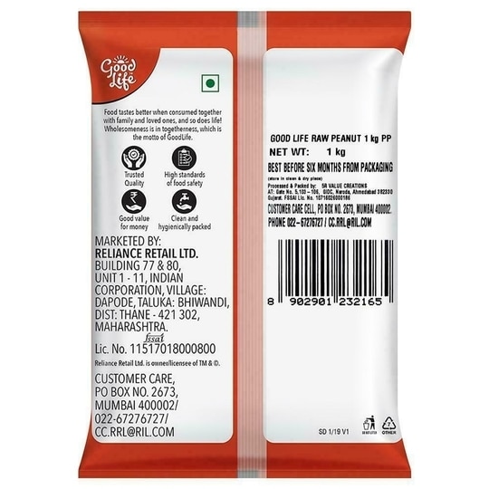 Good Life Raw Peanuts 1 kg
