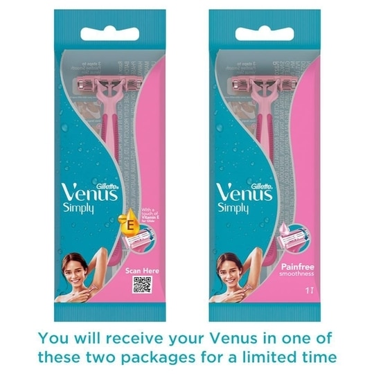 Gillette Simply Venus Manual Shaving Razor 3 Blades for Women
