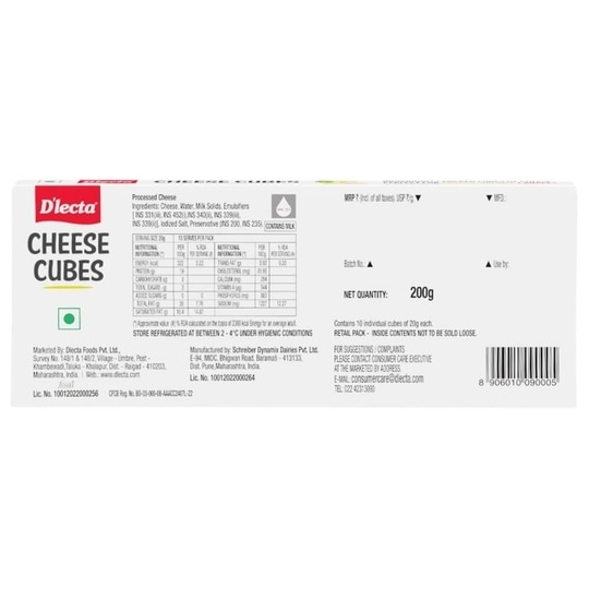 D'lecta Cheese Cubes 200 g