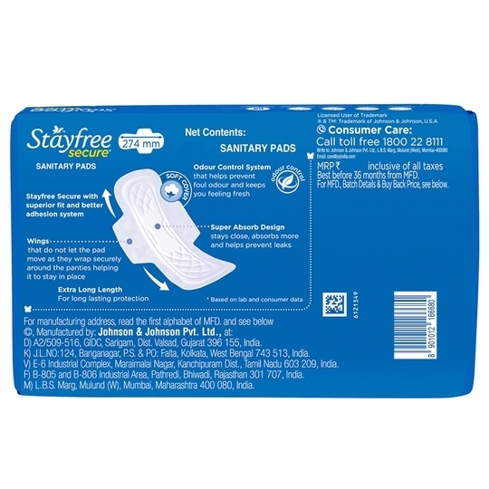 Stayfree Secure Cottony Soft Napkin Cover (XL) 40 pads