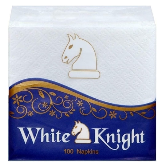 White Knight 1 Ply Mini Paper Napkins 23x21.5 cm (100 pcs)