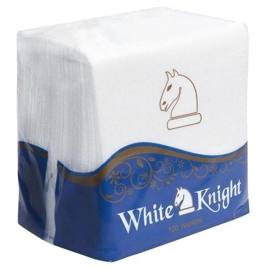 White Knight 1 Ply Mini Paper Napkins 23x21.5 cm (100 pcs)
