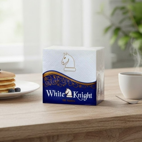 White Knight 1 Ply Mini Paper Napkins 23x21.5 cm (100 pcs)