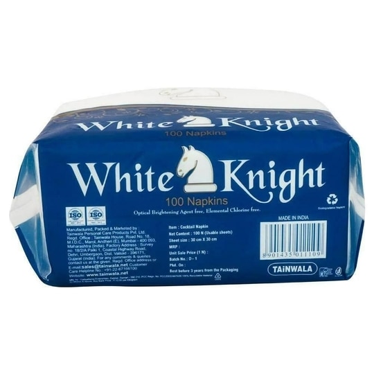 White Knight Cocktail Paper Napkins 30x30 cm (100 pcs)