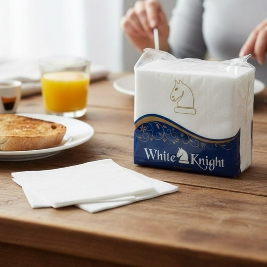 White Knight Cocktail Paper Napkins 30x30 cm (100 pcs)