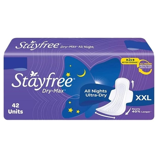 Stayfree All Night Ultra-Dry Max Sanitary Napkin XXL 42 pads
