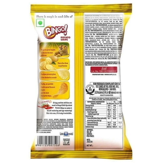 Bingo Original Chilli Sprinkled Potato Chips 85 g