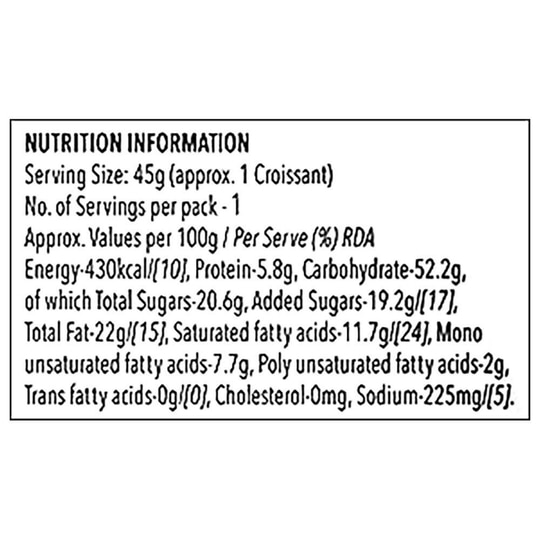 Britannia Treat Cocoa Creme Croissant 45 g (Pack)