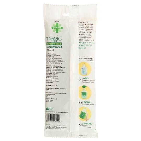 GodrejProtekt Magic Neem Aleovera PowdertoLiquid Handwash9 g