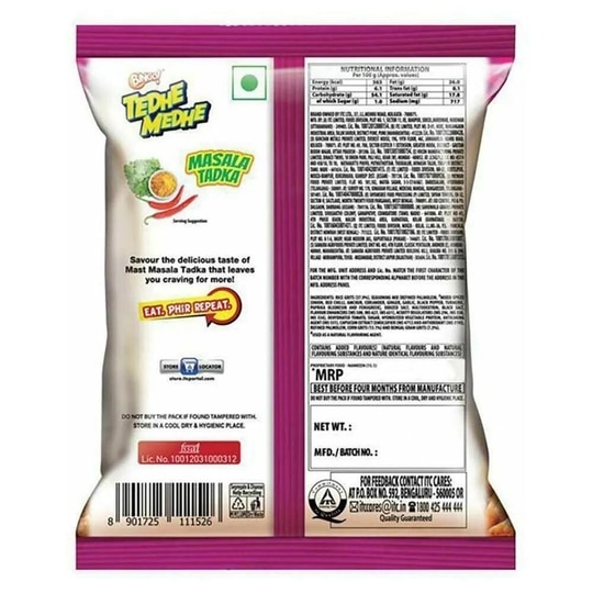Bingo Masala Tadka Tedhe Medhe 75 g