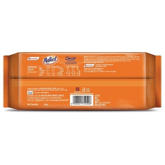 Mayora Malkist Cheese Flavoured Cracker Biscuits 144 g