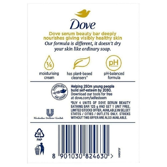 Dove Deep Nourish Nutrient Serum Bar 125 g (Buy 4 Get 1 Free)