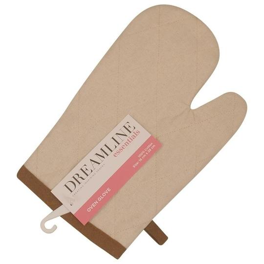 Dreamline Essentials Beige Cotton Solid Oven Glove 28x18 cm