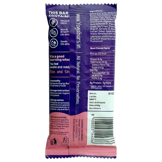Yogabar Apricot Fig Protein Bar 45 g