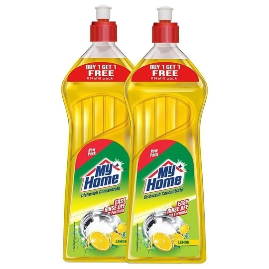My Home Scrubz Lemon Fighters Concentrate Dishwash Liquid 750 ml (Buy 1 Get 1 Free)