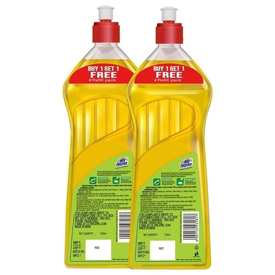 My Home Scrubz Lemon Fighters Concentrate Dishwash Liquid 750 ml (Buy 1 Get 1 Free)