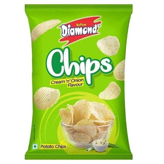 Yellow Diamond Cream and Onion Potato Chips 75 g
