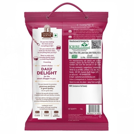 India Gate Daily Delight Pure Basmati Rice 5 kg