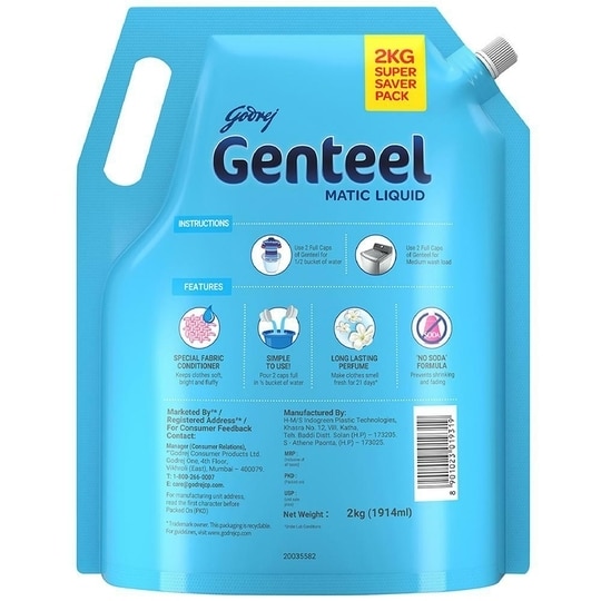 Godrej Genteel Matic Top Load Liquid Detergent 2 kg