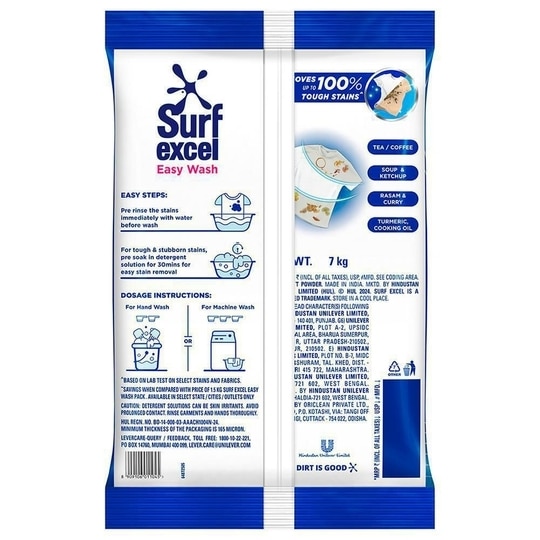 Surf Excel Easy Wash Detergent Powder 7 kg