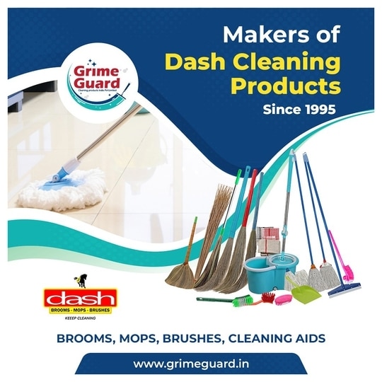 Dash Broom Grass Broom - Pack of 2, Natural Grass Broom for Daily Use with Plastic Handle, Long lasting and Durable Jhadu