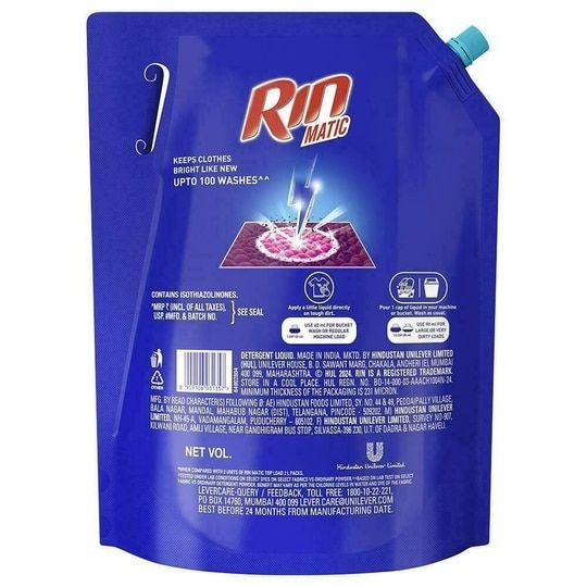 Rin Matic Top Load Bright Lock Technology Liquid Detergent 4 kg