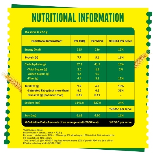 Maggi Nutri-Licious Masala Veg Atta Noodles 290 g