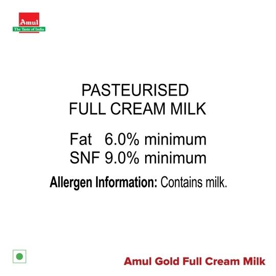 Amul Gold Full Cream Milk 1 L (Pouch)