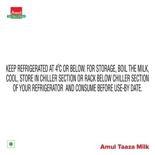 Amul Taaza Toned Milk 1 L (Pouch)