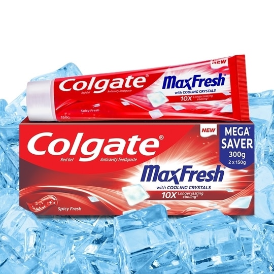 Colgate Max Fresh Spicy Fresh Red Gel Toothpaste 150 g (Pack of 2)