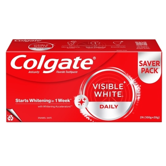 Colgate Visible White Sparkling Mint Toothpaste 100 g (Pack of 2)
