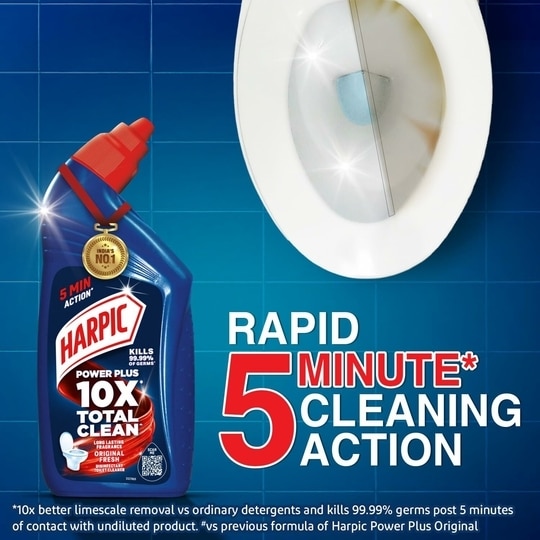 Harpic Power Plus Original Fresh Disinfectant Toilet Cleaner Liquid 600 ml (Pack of 3)