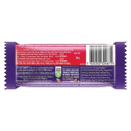Cadbury Dairy Milk Fruit & Nut Chocolate Bar 36 g