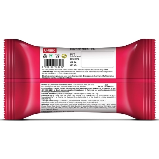 Unibic Fruit & Nut Cookies 67.5 g