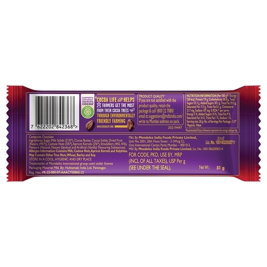 Cadbury Dairy Milk Silk Fruit and Nut Chocolate Bar 51 g